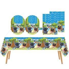 41 pcs puppy dog pals Themed Party Supplies, 20 Plates, 20 Napkins and 1 Tablecloth,puppy dog pals Birthday Party Decorations for Boys and Girls