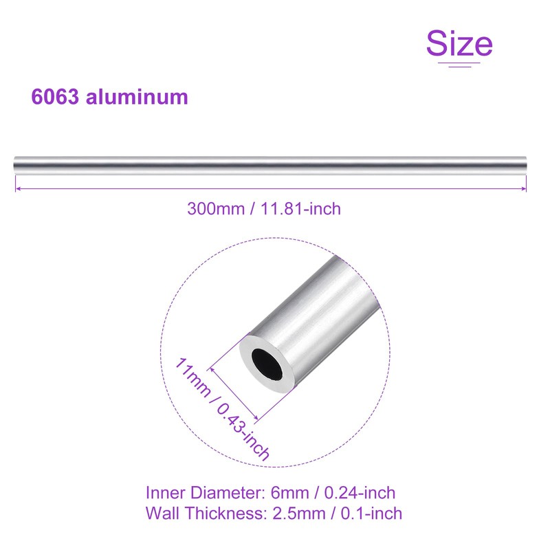 DMiotech (Outer Diameter 11mm x Inner Diameter 6mm) 6063 Aluminum