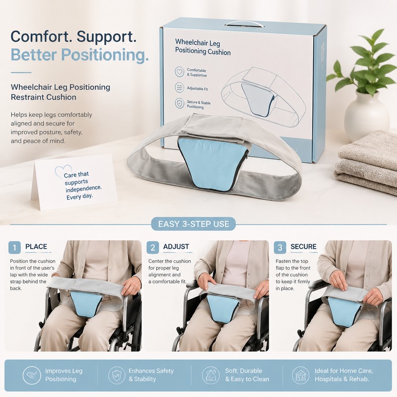 Adjustable Wheelchair Positioning Cushion for Seated Support – Padded Leg