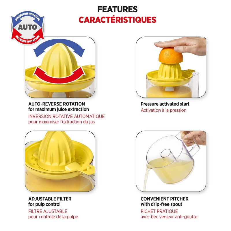 Starfrit Electric Citrus Juicer - 800ml - 2 Size Juicing