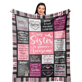 Ruvinzo Sister Gifts, Sister Birthday Gifts from Sister, Bestie Gifts for Women, Best Friend Birthday Gift for Women, Big Sister Gift from Little Sister Blanket 80” x 60”, Soul Sister Gifts for Girls