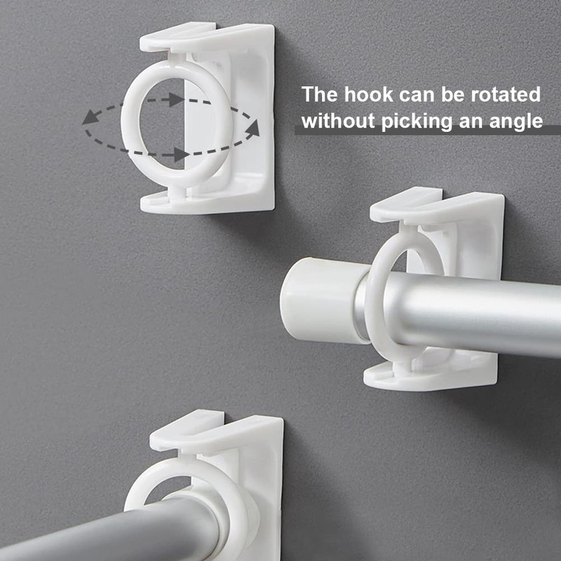 LELE LIFE 8pcs 360 Rotating Ring Curtain Rod Brackets, No