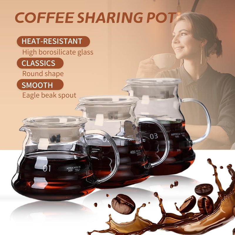 Glass Coffee Server for Drip Coffee Maker, Standard Glass Coffee