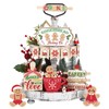 Jetec 12 Pcs Christmas Tiered Tray Decorations Set Christmas Wooden