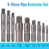 Pipe Extractor Set, 9-Piece Heavy Duty Steel Broken Pipe Extractors