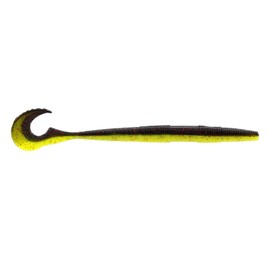 Westin Swimming Worm 13 cm 5 g – 5 Rubber Worms, Colour: Black/Chartreuse