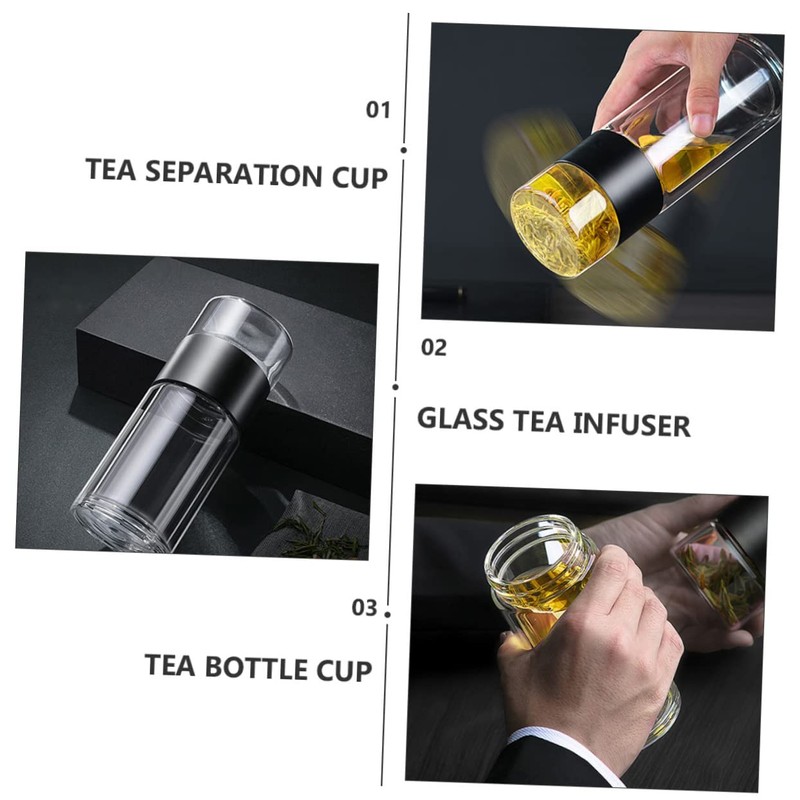 Ciieeo 1pc High Temperature Resistant Tea Infuser Bottle Portable Tea