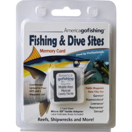 America Go Fishing - Fishing and Dive Sites Memory Card - Middle Keys Monroe County Florida