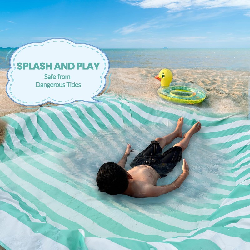 6.5 x 6.5 Feet Baby Beach Pool, 2-in-1 Toddler Paddling