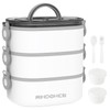 RIKDOKEN Lunch Box, Stackable 3 Layers Containers, Portable 94OZ Large