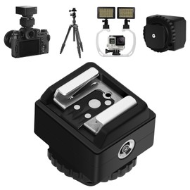MEDALight Standard Hot Shoe Adapter with Extra Pc sync Connection Port for Camera Connecting to Off-Camera Flash,Studio Light etc,.