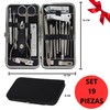 Set Manicure Pedicure Acero Inoxidable 19 Piezas Para Uñas de