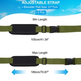 PATIKIL Carrying Beach Chair Straps, 2 Pack Adjustable Beach Chair Straps Shoulder Carrying Straps for Folding Chair Backpack, Dark Green