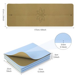 Enssy Travel Yoga Mat Foldable Folding Small 173 61 0.4cm come with Tote Lightweight Pilate