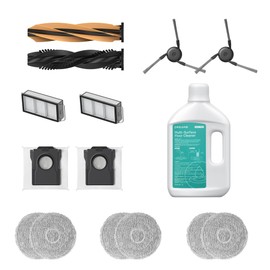 DREAME Robot Vacuum and Mop Accessories Kit Compatible with X50 Ultra / L50 Ultra (Detangling DuoBrush*1, Side Brush*2, Dust Box Filter*2, Dust Collection Bag*2, Cleaning Solution*1, Mop Pad*6)