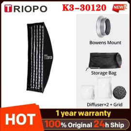 For Universal US TRIOPO K3 30x120cm Quick-Setup Octagon Softbox+Grid For Godox Flash LED Light