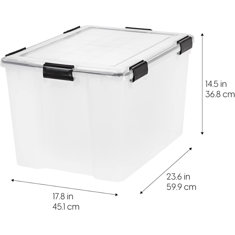 IRIS USA WeatherPro 74 Qt Storage Bins with Lids, 2