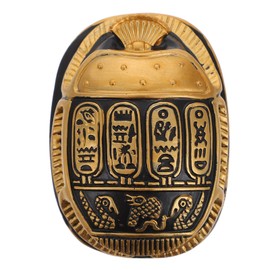 BESPORTBLE Egyptian Scarab Sculpture Scarab Beetle Golden Ancient Egypt Statue: Hieroglyphics Pharaoh Paperweigh Egypt Ornament For Home Office Desktop Resin Scarab Beetle