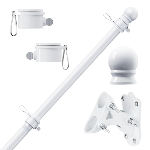 PHITRIC Flag Pole Kit, Tangle Free Spinning Stainless Steel Rustproof
