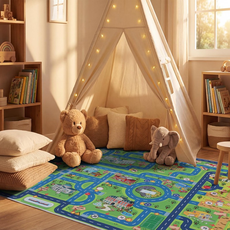 Esup 4'x6' Non-Slip Kids Rugs Perfect for Playrooms, Bedrooms, and
