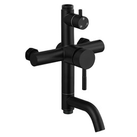 gotonovo SUS304 Stainless Steel Main Valve Body Suitable for Outdoor Shower Fixture, Three Function Vertical Handle, Matte Black