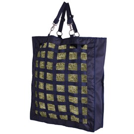 QHP Turnout Hay Bag, Contents: 4-6 kg, 63.5 x 53 x 18 cm, Practical Hay Bag, Easy to Close and Hang, Colour: Navy