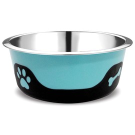 Thermocool Stainless Steel Dog Bowls, Non Slip, No Spill Insulated Dog Bowl, Keeps Food Warm & Water Cold for Dogs, Dishwasher Safe (Blue, Small 8 Oz)