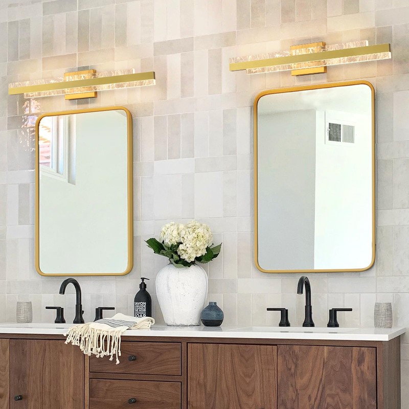HAHZT Modern Bathroom Vanity Light: Brushed Gold 27 inch 28W