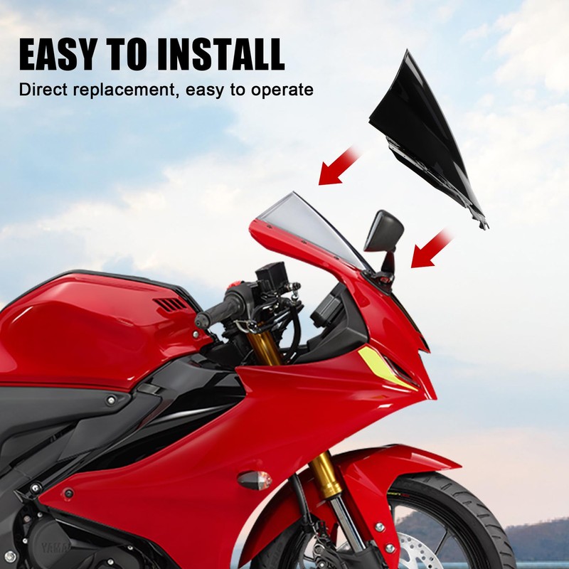 Motorcycle Windscreen for YZF R15 V4 2021-2024, Motorcycle Front Windshield