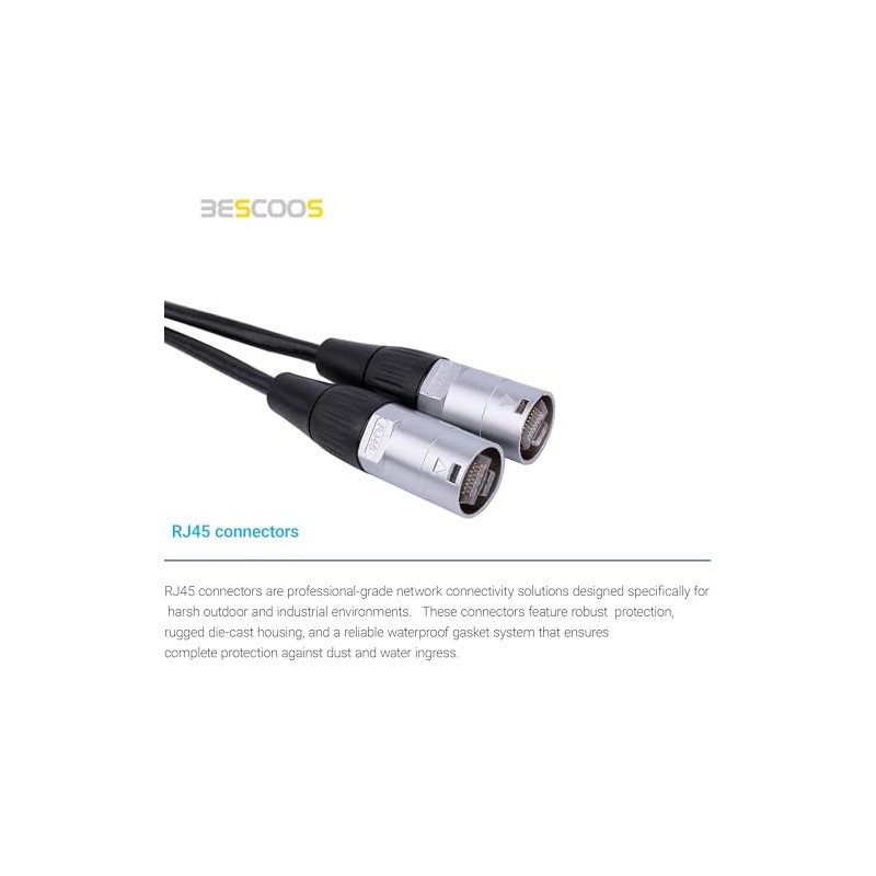 RJ45 CAT5E Cable Ethercon en ambos extremos con conectores blindados