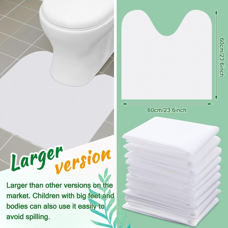 Drydiet 50 Pcs Disposable Toilet Mats 24 x 24 Inches