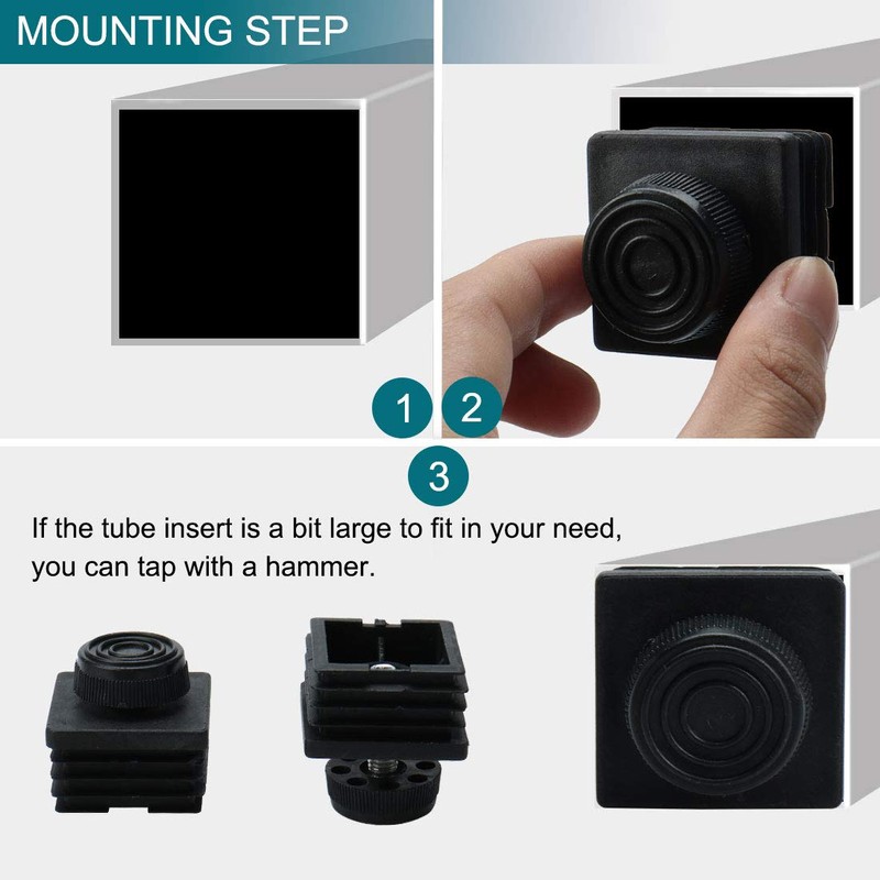 uxcell Leveling Feet 38 x 38mm Square Inserts Kit Furniture