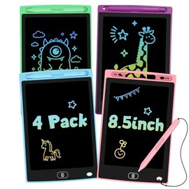 4 Pack LCD Writing Tablet for Kids, Erasable and Reusable Toddler Doodle Board in 8.5 inch, Ideal Educational Drawing Pad for Learning Toy for Ages 3-8 Gifts for Girls Boys