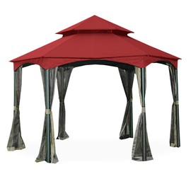 Garden Winds Replacement Canopy for The Southbay Hexagon Gazebo - Riplock 350 - Cinnabar