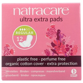 Natracare Organic Cotton Wollab Coverage Ultra Extra Pads Normal – 12 Pads