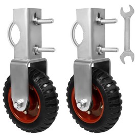 6 Inch Gate Wheel Under Mount Farm Gate Caster, Gate Support Wheel with 1-5/8" Thru 2" Gate to Prevent Dragging for Chain Link Fence Sliding Gate Casters（2Pack）