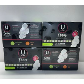 Kotex U by Kotex Teen Ultra Thin Feminine Pads Wings Extra Absorbency 56 Count