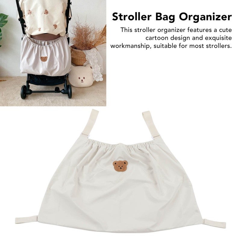 Stroller Bag Organizer Reusable Large Capacity Elastic Nylon Baby Stroller