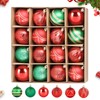 16 Pieces Christmas Baubles Red Green, Christmas Tree Decoration Plastic,