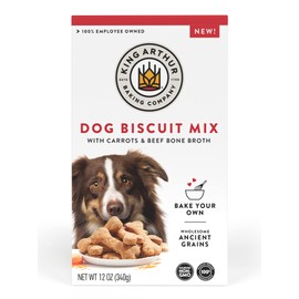 King Arthur Dog Biscuit Mix, Beef Bone Broth & Carrot, Homemade Dog Treats, 12oz