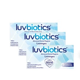 luv biotics Original Dental Lozenges with Probiotics, Xylitol & Aloe Vera - 3 x 3 Pack