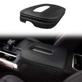 Muslogy Center Console Armrest Cover Fit for Chevy Silverado & GMC Sierra 1500 2500 3500 2022-2026 Accessories, Comfort Armrest Pad Console Lid Cushion Vegan Leather 1-Inch Extra Thick(Bucket Seat)