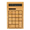 Wooden Calculator Solar Battery Powered 18 Keys Large LCD Display