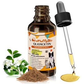 Quercetin for Pets, Dog Quercetin Liquid Drops, Dog Quercetin Herbal Supplement Support Allergy Relief,Immune Health, Respiratory Health, Skin Health, Gluten Free, Non GMO (1 Pack)