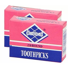 Diamond 250 Round Toothpicks (2) (4) (6) Packs - 2 Pack (500Count)