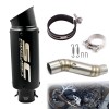 Exhaust Muffler Tip Mid Link Pipe Black Set Fits Honda