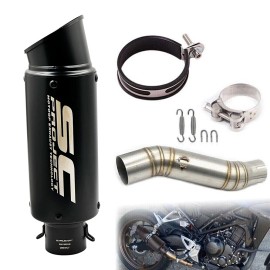 Exhaust Muffler Tip Mid Link Pipe Black Set Fits Honda CBR300R CB300F 2013-2021