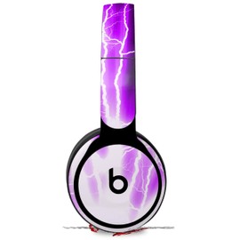 Skin Decal Wrap Works with Original Beats Solo Pro Headphones Lightning Purple Skin Only Beats NOT Included