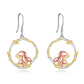 Mushroom Earrings for Women Sterling Silver Mushroom Earrings Jewelry Gifts for Girls (Mushroom Earrings)