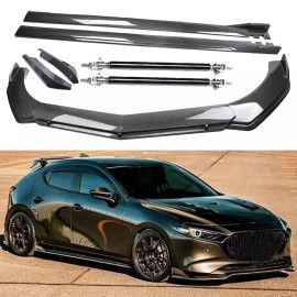 Unbranded Carbon Fiber Front Bumper Lip Spoiler & Side Skirt For Mazda3 Mazdaspeed